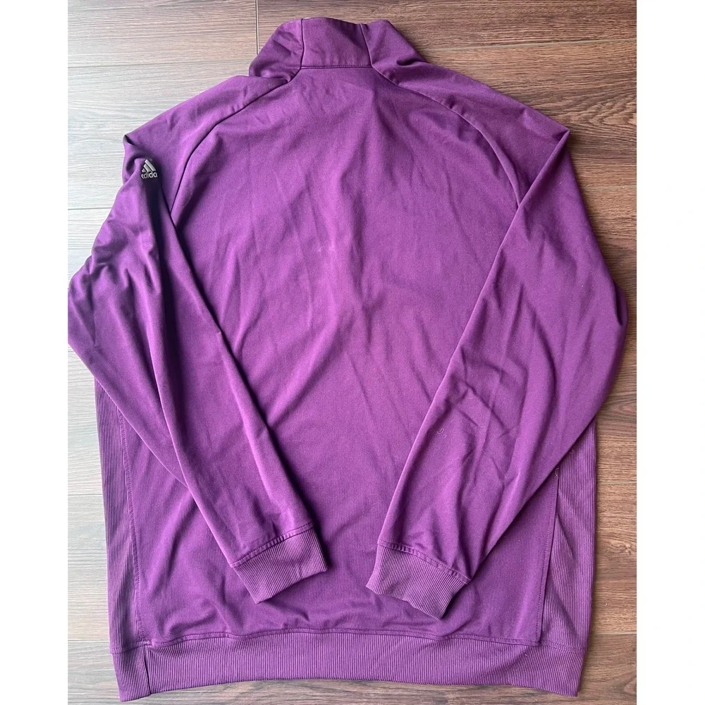Adidas Golf Mens XL Purple Quarter Zip Pullover Long Sleeve Performance Shirt
